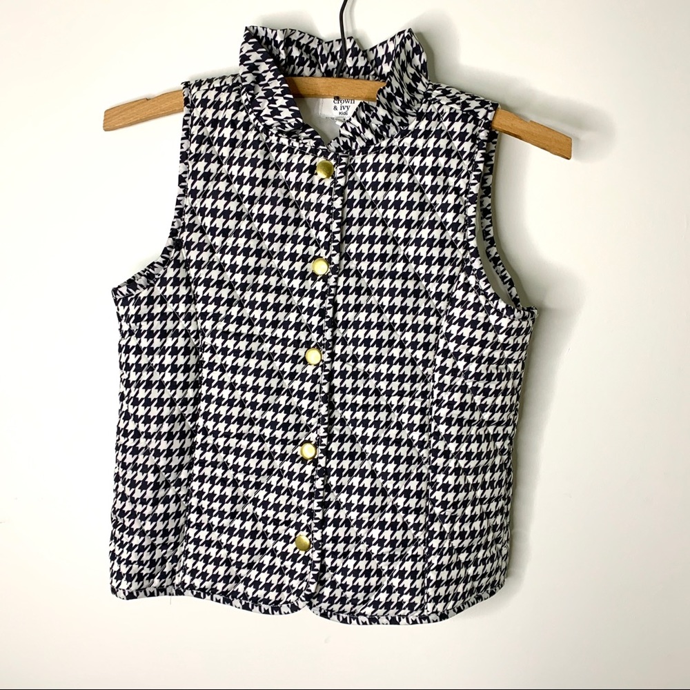 Girls Black and White Winter Vest